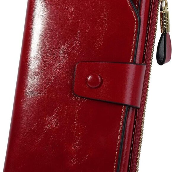 Accessories - Women's Genuine Leather Wallet RFID Blocking Multi Card Holder with Cell Phone P